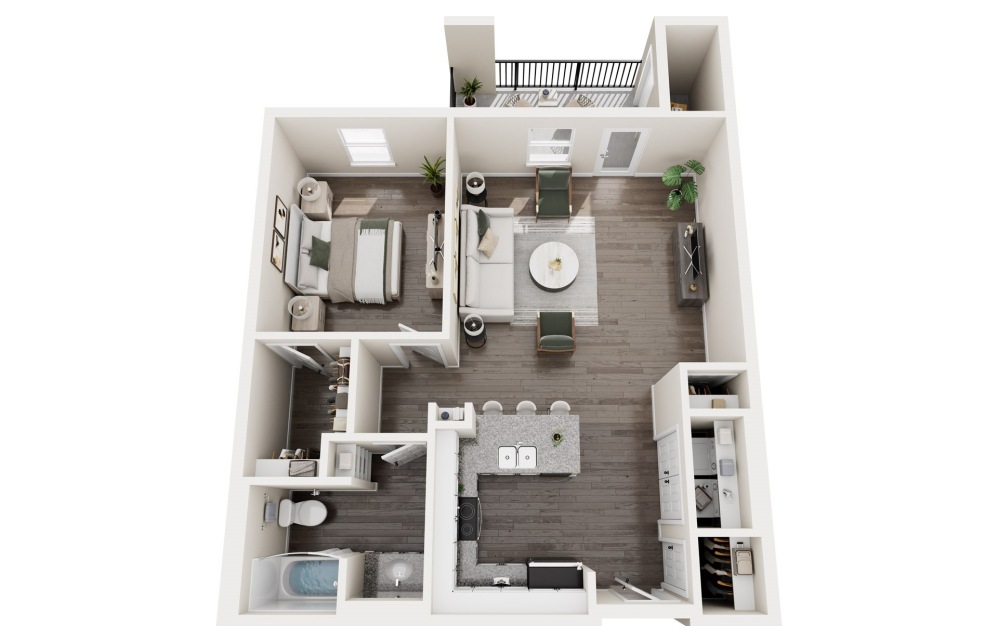 1A - 1 bedroom floorplan layout with 1 bathroom and 768 square feet 1A - 1 bedroom floorplan layout with 1 bathroom and 768 square feet